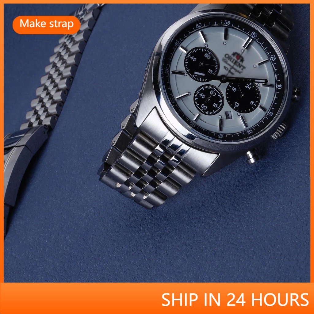 สายนาฬิกาข้อมือ สกรูเชื่อมพลังงานแสงอาทิตย์ ลายแพนด้า สําหรับ Orient Neo 70's Jubilee Watch Band Oyster 22 มม.