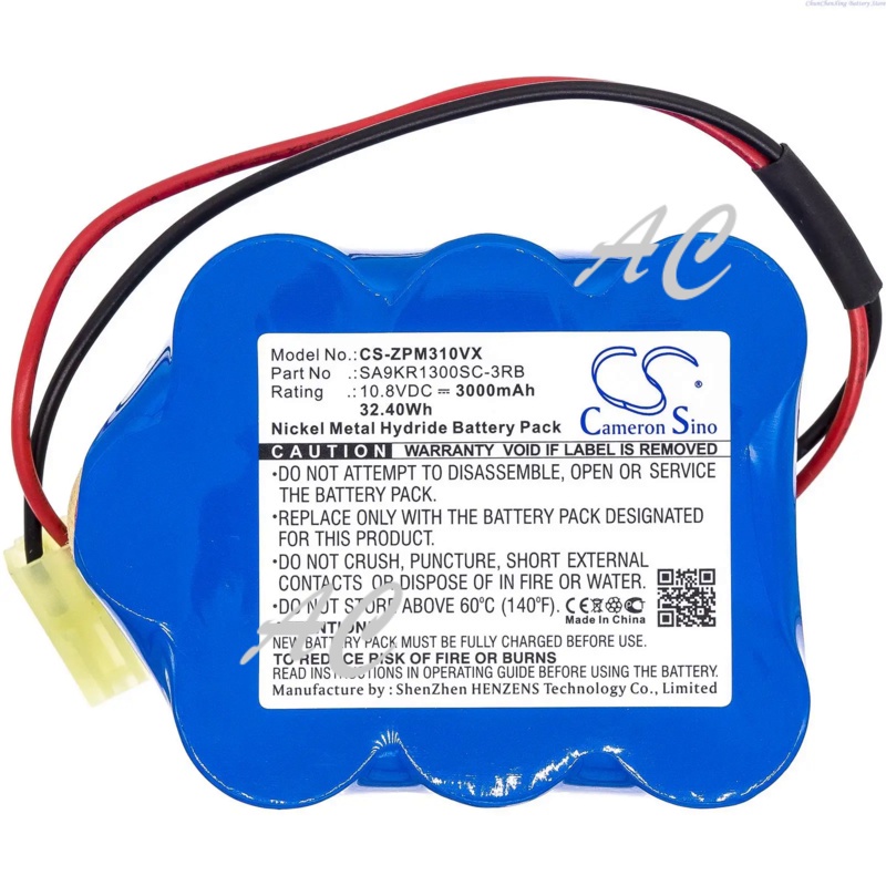 AC CS Replacement 10.8V 3000mAh Vacuum Cleaner Battery for ZEPTER 9P130SCR, 9P-130SCR,9P130SCS,9P-13