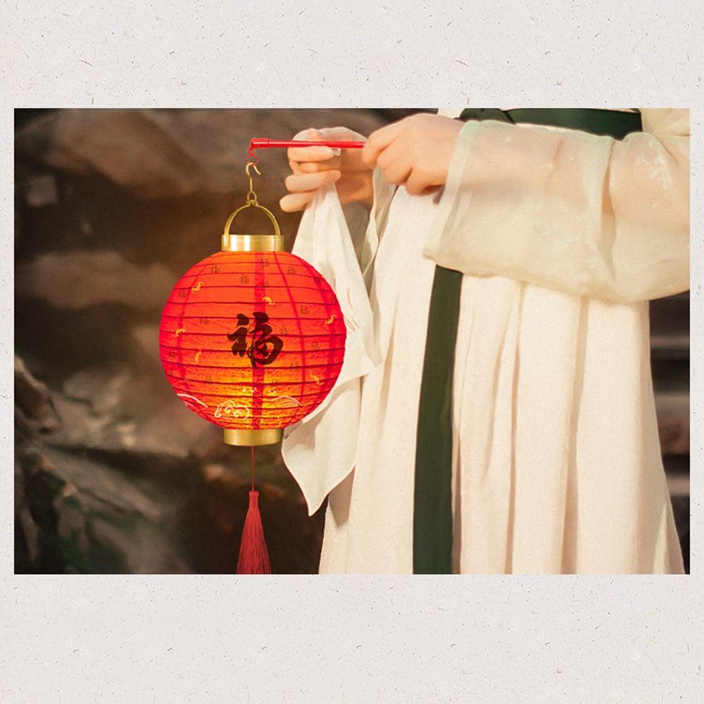 สัปดาห์ โคมไฟจีนวัสดุ ทําเอง ที่มีแสงพร้อมที่จับตกแต่งโคมไฟปีใหม่,ทําด้วยมือโบราณโชคดีพรรคส่องสว่างโคมไฟเรืองแสงเด็กของขวัญ - รูปที่ 2