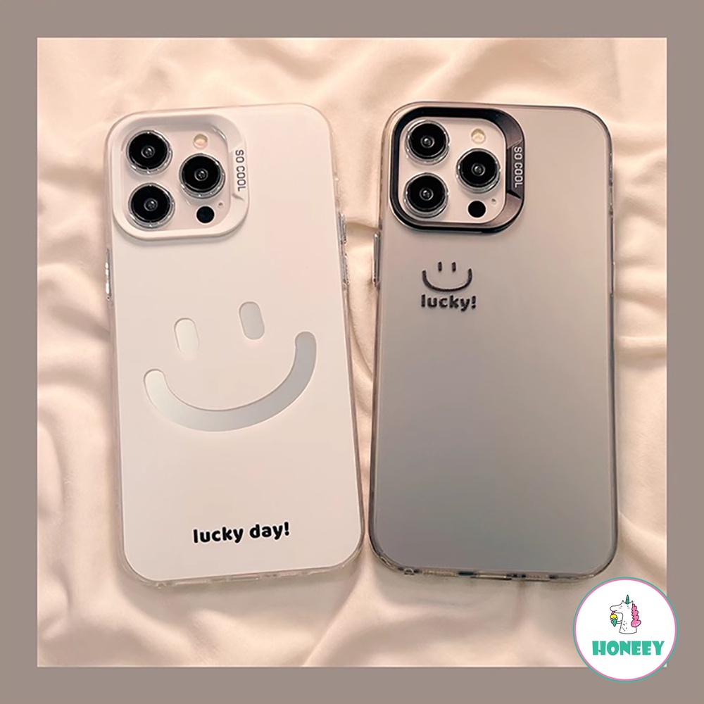 เคสโทรศัพท์มือถือ TPU แบบนิ่ม ลายหน้ายิ้ม กันกระแทก สไตล์เกาหลี สําหรับ iPhone 15 Pro Max 11 14 12 13 Pro Max