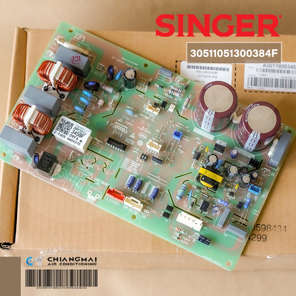 30511051300384F แผงวงจรแอร์ SINGER แผงบอร์ดแอร์ซิงเกอร์ บอร์ดคอยล์ร้อน รุ่น WT-IV13C