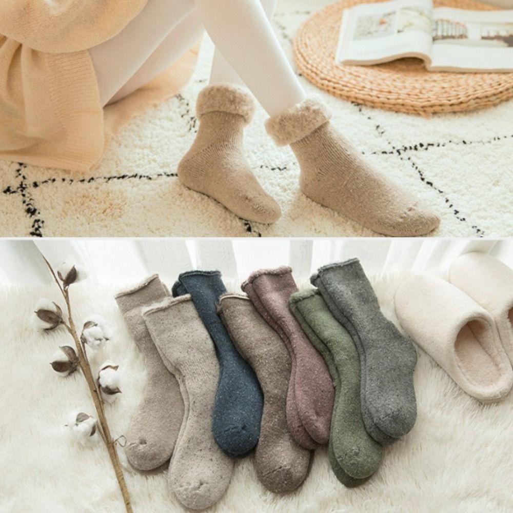 เมล็อดก ถุงเท้าฤดูหนาว, กันความเย็นให้อบอุ่นฤดูหนาวถุงเท้าที่อบอุ่น, คุณภาพข้นสีทึบถุงเท้าแคชเมียร์ผู้หญิง - รูปที่ 7