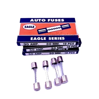 Fuse ฟิวส์แก้ว EAGLE ขนาด 6*30mm/250V (ขายเป็นกล่อง)มี 10ตัว มีพร้อมส่งในไทย