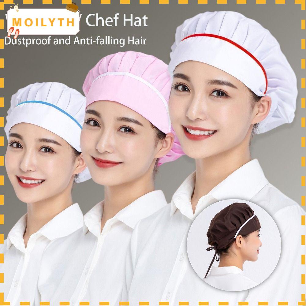 Moilyth หมวกเชฟ กันควัน กันฝุ่น ระบายอากาศ หมวกทํางาน อุปกรณ์ทําอาหาร ชุดทํางาน หมวกตาข่ายคลุมผม หมวกโรงแรม ร้านอาหาร