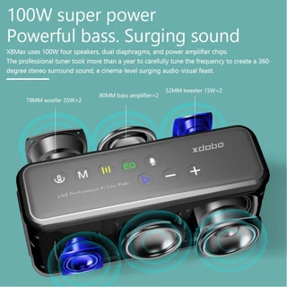 【TH Ready Stock 24h Shipping】Xdobo X8 MAX ลําโพงบลูทูธไร้สาย 100W BT5.0 TWS 20000mAh แบบพกพา