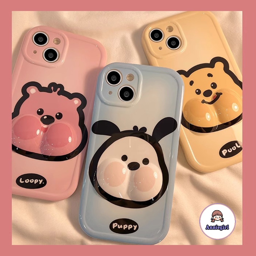 เคสโทรศัพท์มือถือนิ่ม ปิดด้านหลัง ป้องกันเลนส์กล้อง ลายใบหน้า 3D น่ารัก สําหรับ Iphone 11 15 14 Pro Max 12 13 Promax XS 7 8 Plus