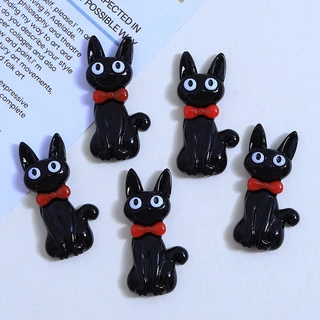 เรซิ่น diy กิ๊บติดผม เรซิ่น ลายการ์ตูนแมวดํา ขนาดเล็ก เครื่องประดับ diy แบบสร้างสรรค์