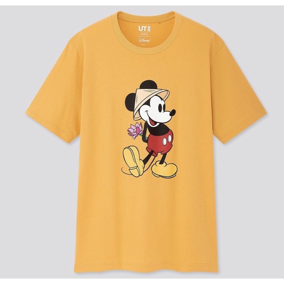 2023 USED Disney - Yellow Mickey Mouse T-Shirt | เสื้อยืดสีเหลือง ลายการ์ตูน ดิสนีย์ แขนสั้น คอกลม แท้ มือสอง s-5xlS-5XL