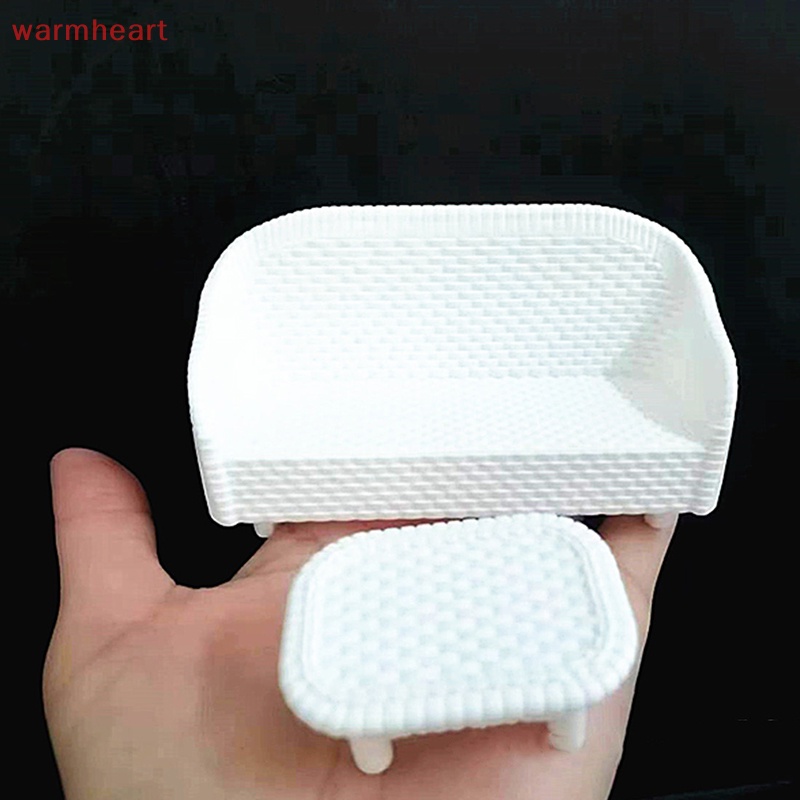 (warmheart) เฟอร์นิเจอร์เก้าอี้โซฟาจําลอง ขนาดเล็ก สีขาว สําหรับตกแต่งบ้านตุ๊กตา ห้องนั่งเล่น 2