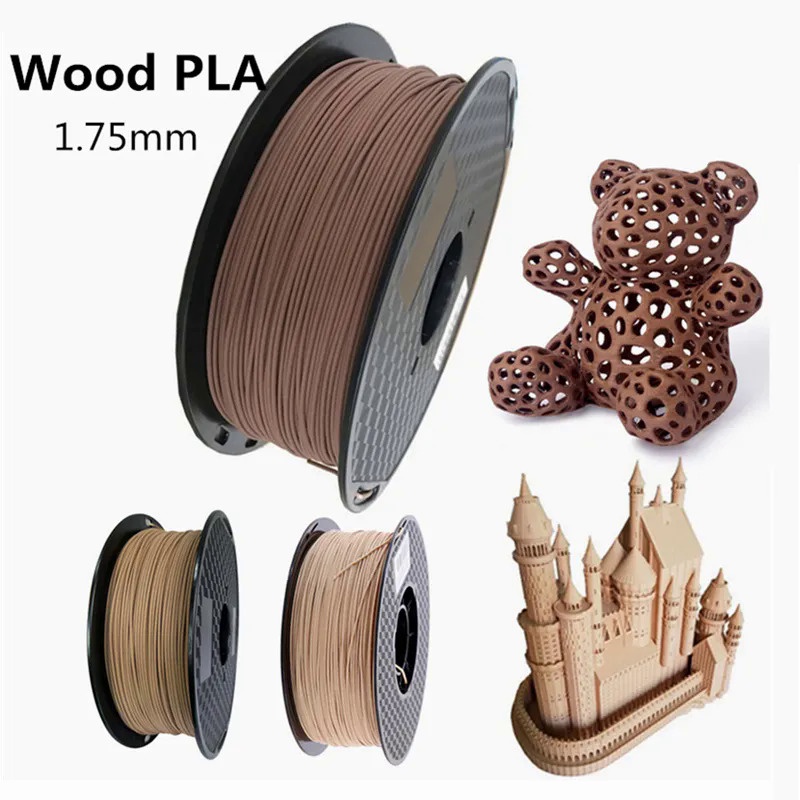 3d Printer Filament 250g/500g Wood PLA 1.75mm Light Wooden 3d Printing Material Red Wood Dark Wood L