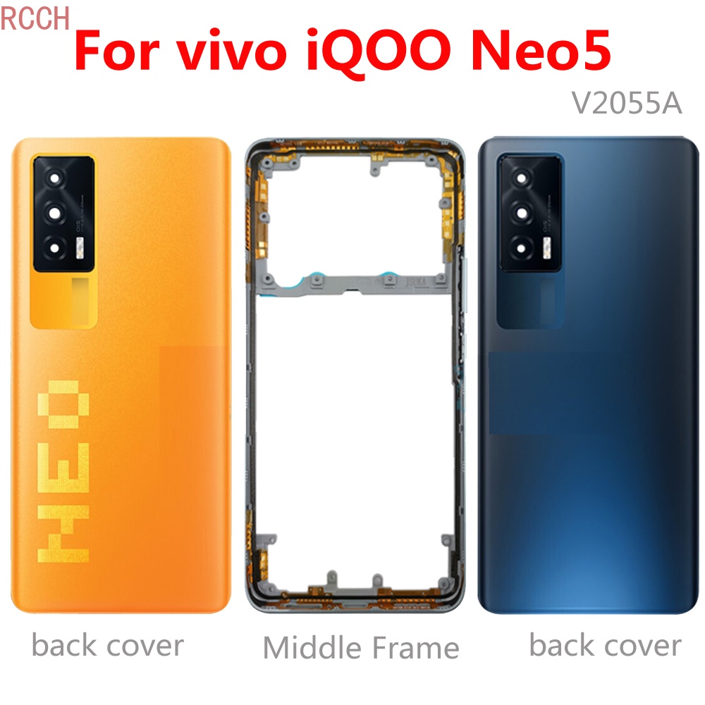 เคสแบตเตอรี่ด้านหลัง พร้อมฝาปิดกล้อง และกาว สําหรับ Vivo iQOO Neo 5 Neo5 V2055A