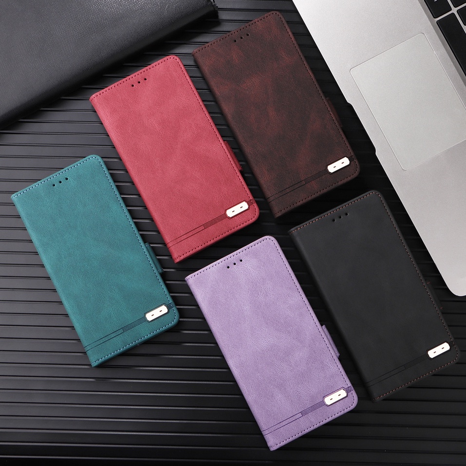 เคส Case for OPPO A60 A58 A38 A18 A79 A78 A77 A77s A57 4G 2022 A17 A16 A54 A15 A15s A76 A96 A7 AX7 A5s AX5s A3s AX5 A5 2018 A73 2020 Reno 11F 11 F Reno11 Pro 5G เคสฝาพับ เคสเปิดปิด โทรศัพท์หนัง TPU นิ่ม ฝาพับ พร้อมช่องใส่บัตร และขาตั้ง สําหรับ Flip Cover