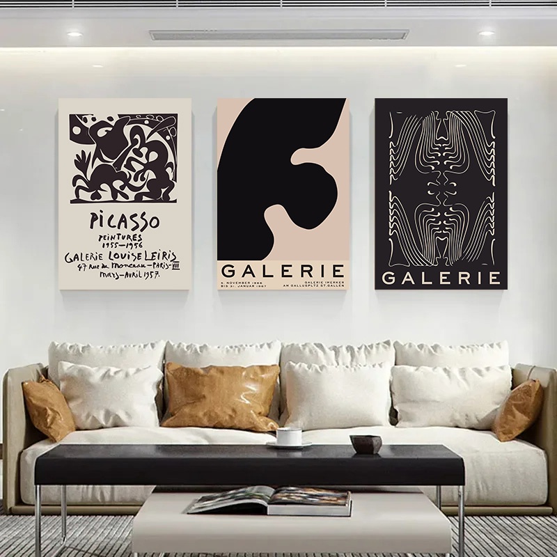 (พร้อมกรอบ) โปสเตอร์เรขาคณิต สไตล์นอร์ดิก 3 ชิ้น พร้อมกรอบ โบโฮ สีดํา และสีขาว สําหรับตกแต่งผนัง ห้องนั่งเล่น - รูปที่ 2