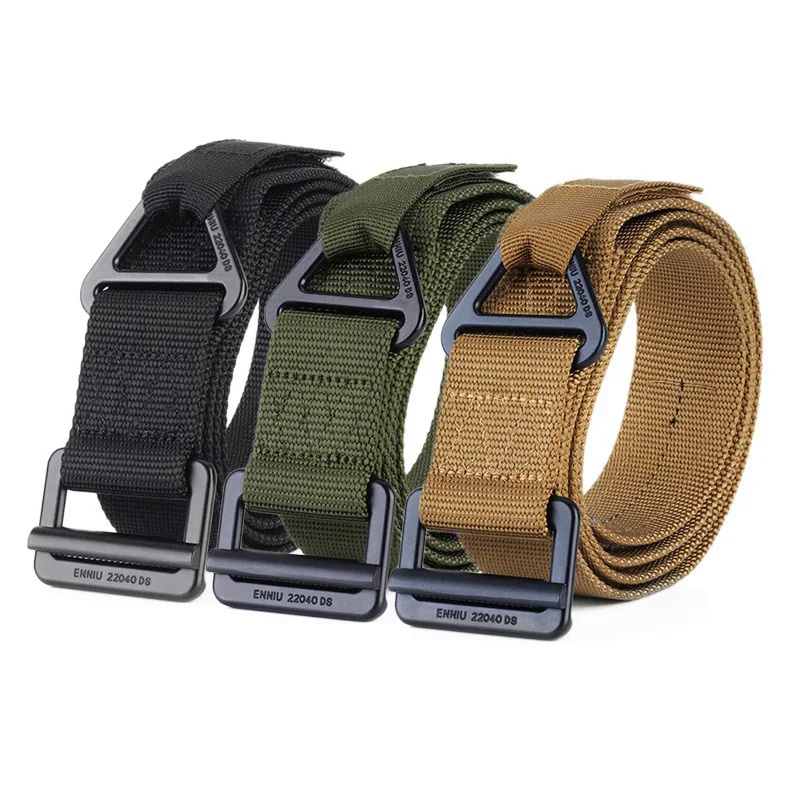 Tactical Belt Metal Buckle Quick Release Elastic Belt Casual Nylon Tooling Men's Training Trousers M