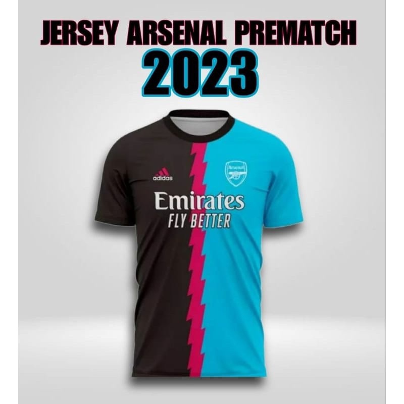 เสื้อกีฬาแขนสั้น พิมพ์ลาย Arsenal Prematch Jersey พร้อมชื่อ และตัวเลข สําหรับผู้ชาย และผู้หญิง 2023
