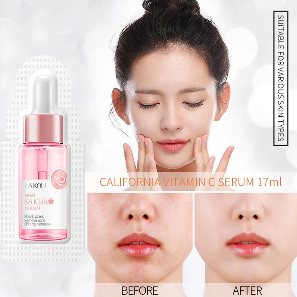 Laikou เซรั่มบํารุงผิวหน้า ไวท์เทนนิ่ง ซากุระ ลดริ้วรอย ขนาด 1 มล. สําหรับดูแลผิวหน้า A1A8