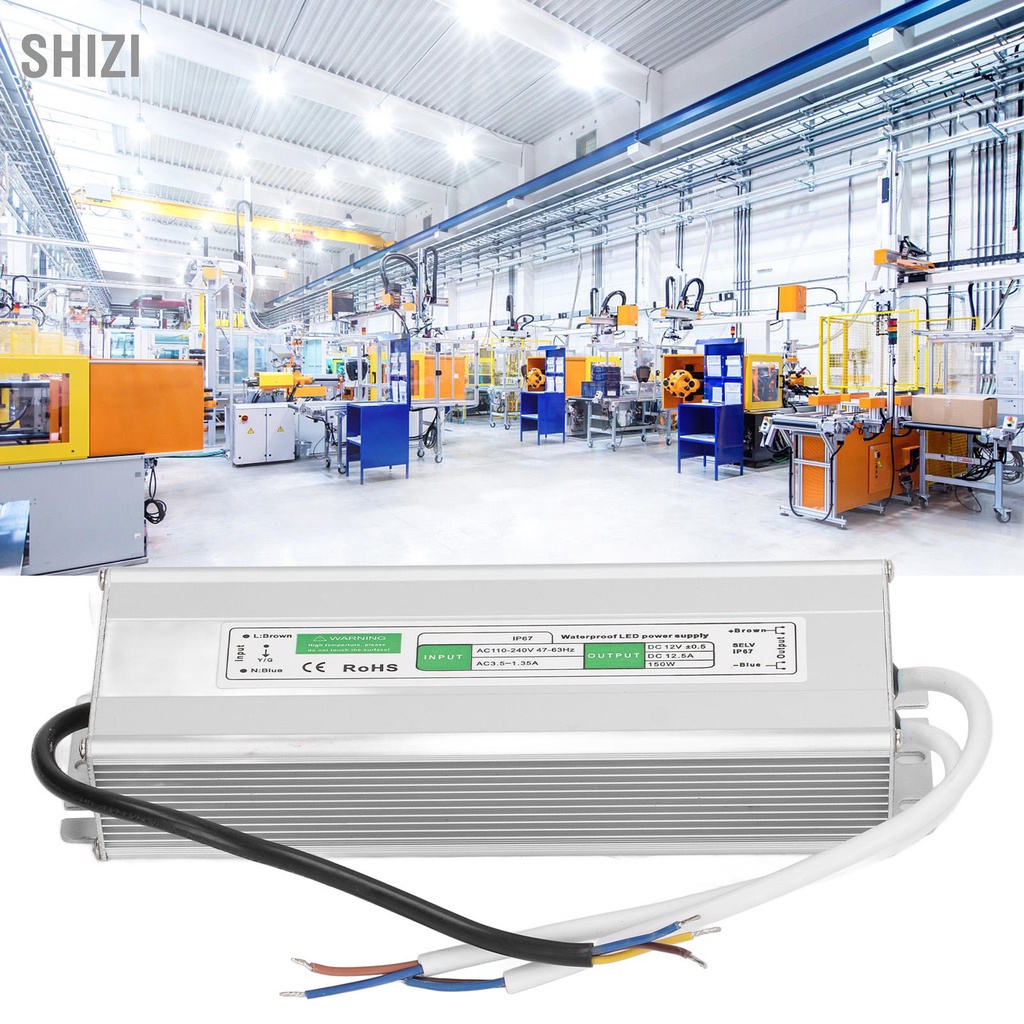 ShiZi หม้อแปลงไฟฟ้า LED IP67 กันน้ำป้องกันการลัดวงจร Driver AC 110V‑240V 150W