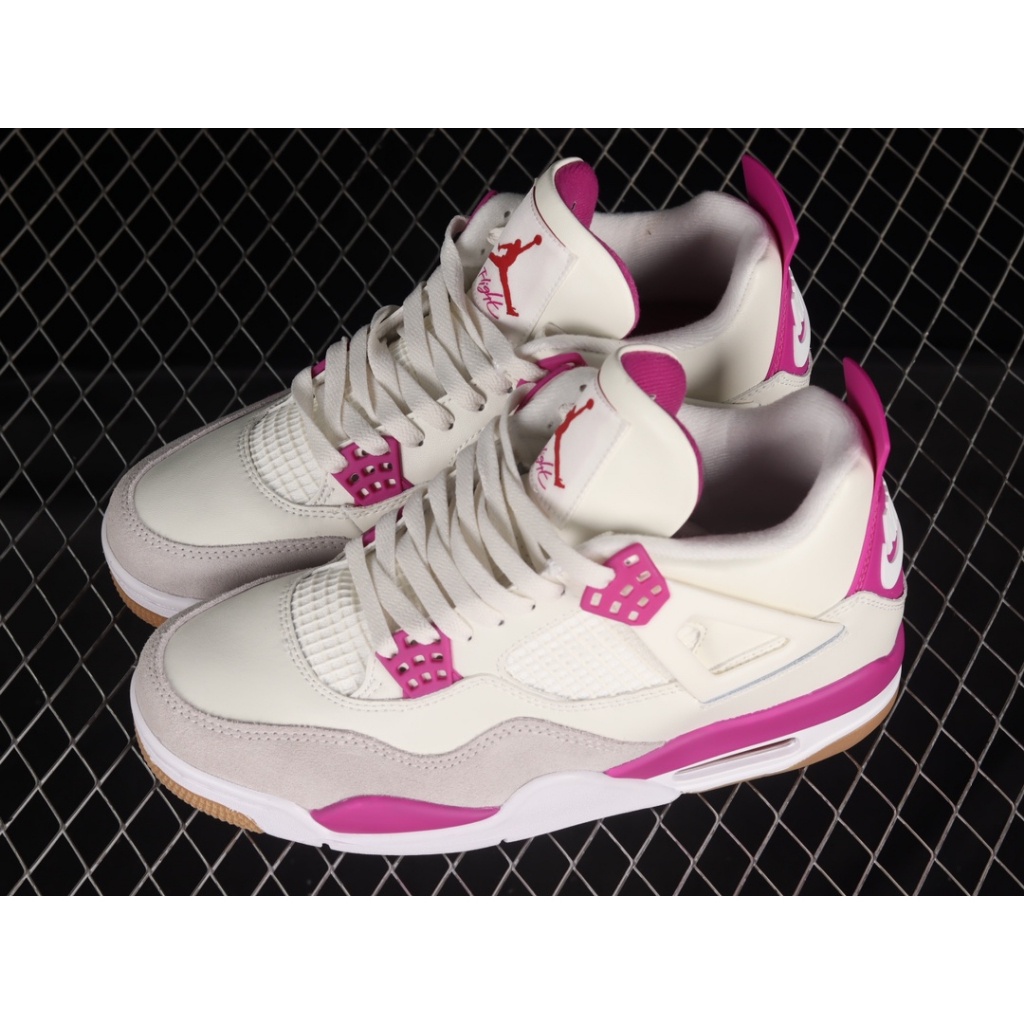 Nike SB x Jordan Air Jordan 4 White/Pink Basketball Shoes Casual Sneakers for Men &amp; Women