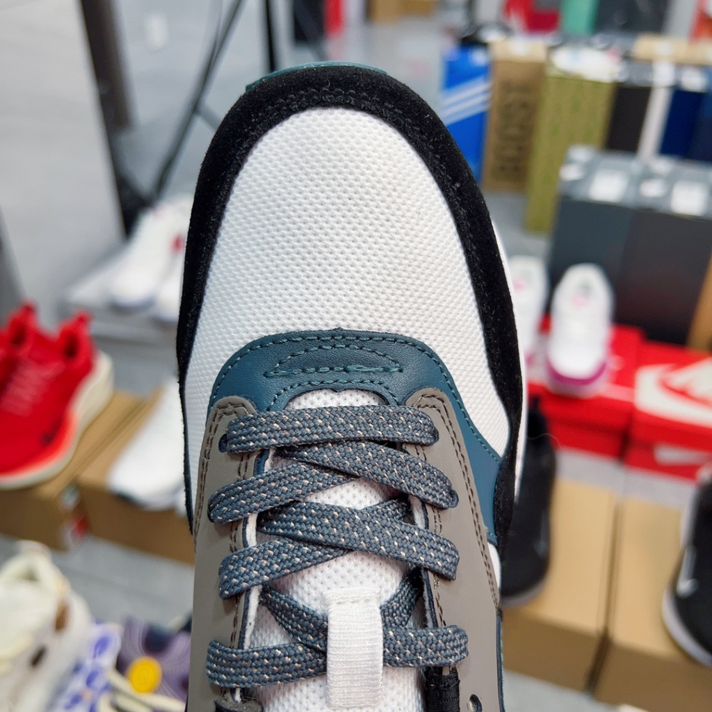 Nike Air Max 1 Low cut รองเท้าวิ่งน้ำหนักเบารองเท้าผ้าใบลำลองสำหรับผู้ชายผู้หญิงสีดำ/สีขาว/สีน้ำตาล