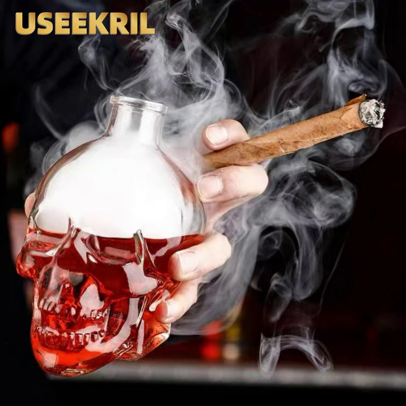 Glass Skull Bottle Creative Crystal Skull Whiskey Vodka Wine Bottle Vodka Bottle Skull Bottles