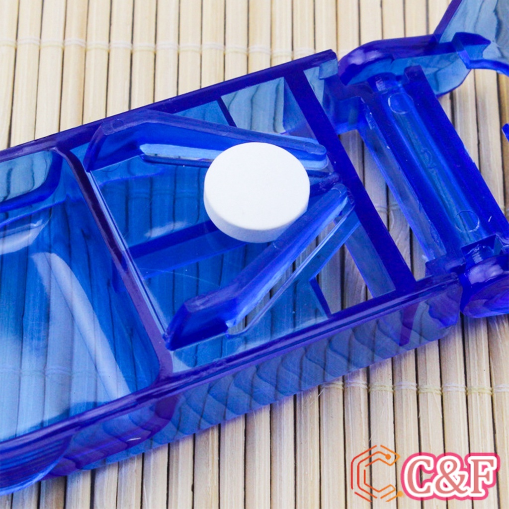 C&F กล่องตัดยา รุ่นใหม่ ใบมีดคม ที่แบ่งเม็ดยา ที่ตัดเม็ดยา ที่ตัดยา ที่แบ่งยา ตลับใส่ยา pill cutter - รูปที่ 4