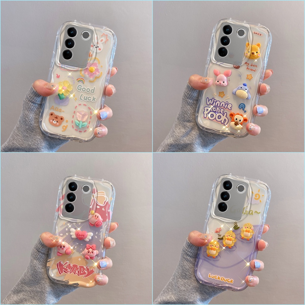 เคส VIVO V29E 5G ตุ๊กตาสามมิติ สีใส การ์ตูน กรณีป้องกันโทรศัพท์มือถือ TY4