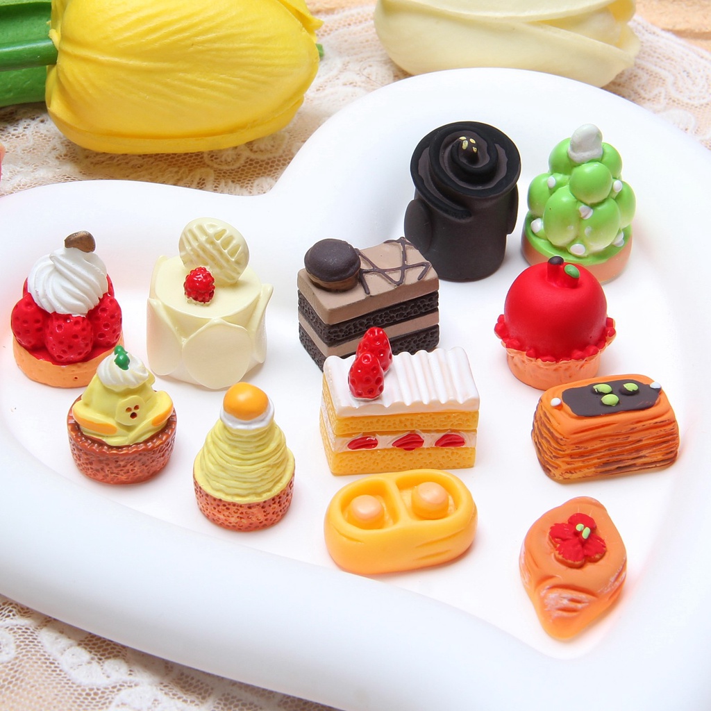 10pcs สินค้าใหม่ ขายดี กาวครีม ขนมหวาน เค้กจําลอง diy อุปกรณ์เสริม สําหรับตกแต่งบ้านตุ๊กตา 2023