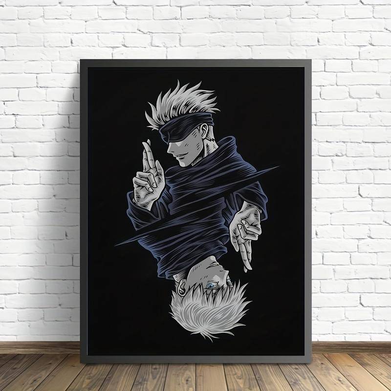 โปสเตอร์ผ้าใบ พิมพ์ลายอนิเมะ Jujutsu Kaisen Gojo Satoru สไตล์ญี่ปุ่น สําหรับตกแต่งผนัง