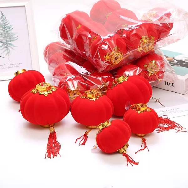 🍒Grace Thai🍒 โคมฉลองตรุษจีน ประดับประดากลางแจ้งสีแดง โคมขนาดเล็ก