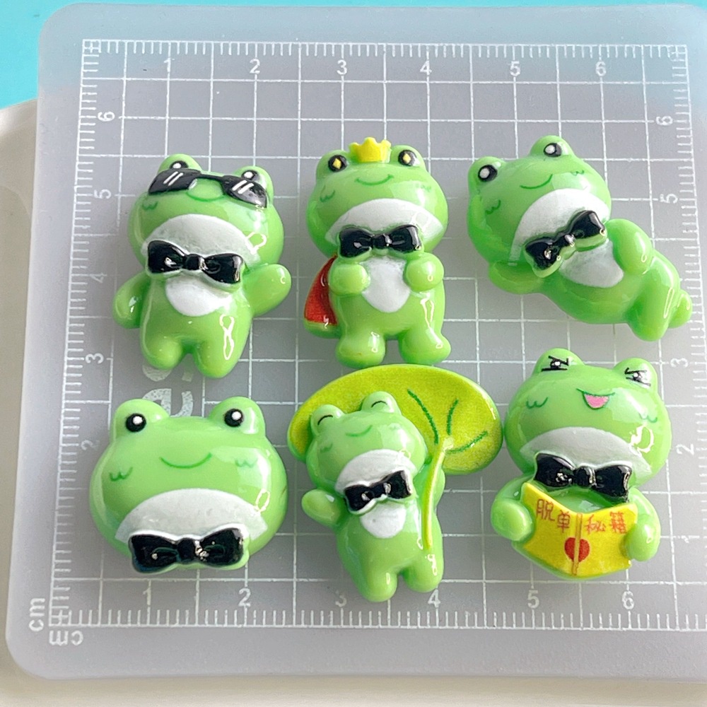 กิ๊บติดผม รูปกบน่ารัก สีเขียว 10 ชิ้น/ชุด อุปกรณ์เสริม สําหรับทํากิ๊บติดผม เคสโทรศัพท์