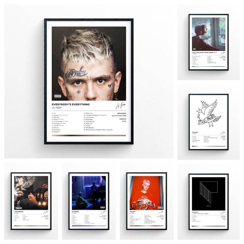Lil Peep - อัลบั้มภาพผ้าใบ พิมพ์ลายเพลง สไตล์มินิมอล สําหรับตกแต่งผนังบ้าน