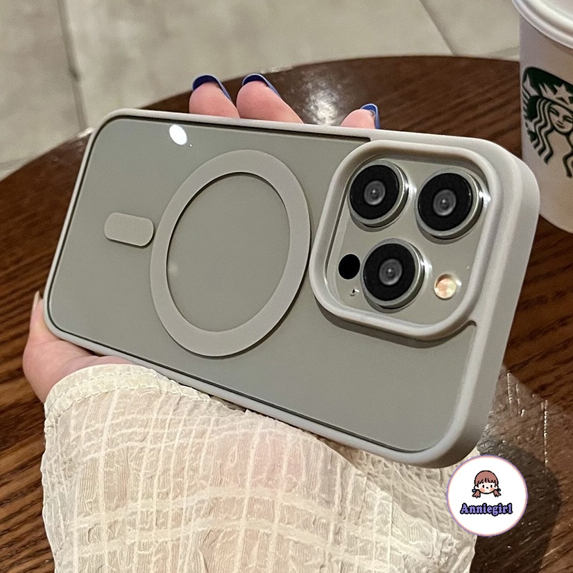 Ins เคสโทรศัพท์แม่เหล็กโปร่งใสสําหรับ IPhone 11 15 16 Pro Max 12 13 14 Pro Max เคสโทรศัพท์กันกระแทกพร้อมการชาร์จไร้สาย
