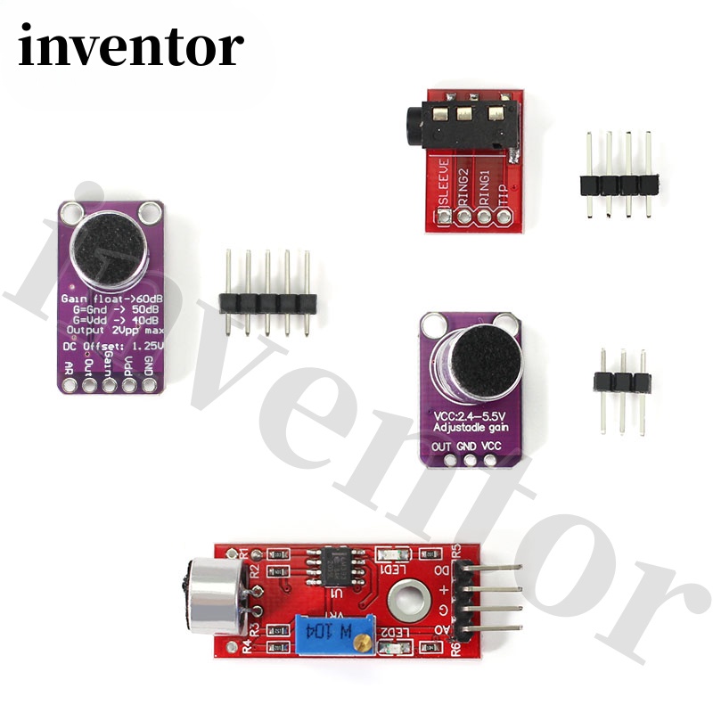 Max9814 GY-MAX4466 KY-037 โมดูลเซนเซอร์ขยายเสียงไมโครโฟนไฟฟ้า โลหะ 3.5 มม. TRRS
