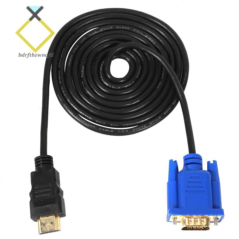 bdrftbzwnqfdHDTV HDMI Gold Male To VGA HD-15 Male 15Pin Adapter Cable 6FT 1.8M 1080P