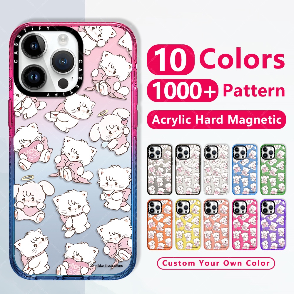 กันกระแทกใสแข็งแข็งแฟชั่นหรูหราแม่เหล็กชาร์จได้เคสโทรศัพท์มือถือ ลาย Girly Mousse & Cammy by Mikko สําหรับ Iphone 15 12 14 13 Pro Max 15 Plusยี่ห้อบางใสไอโฟนปกป้องแม่เหล็กชาร์จได้เคสใสขอบเรียบฝาปิดป้องกันสีเหลืองCasetifyใสกันกล้องคุณภาพสูง