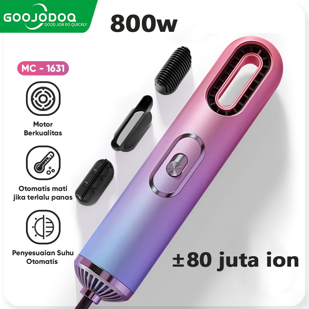 Goojodoq 3in1 เครื่องเป่าผมมืออาชีพ 800W พร้อมกําจัดไฟฟ้าและไอออน สําหรับการเพิ่มทรงผม Anion Salon Haircare มัลติฟังก์ชั่น