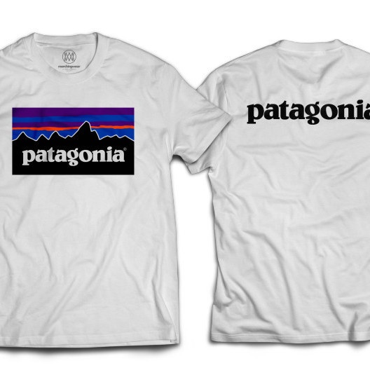 【ผ้าฝ้ายแท้】 เสื้อยืดคู่รักผ้าฝ้ายพิมพ์ลาย Patagonia สําหรับผู้ชายและผู้หญิงS-5XLS-5XL