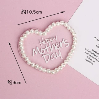 Pink Pearl Love Happy Mothers Day ตกแต่งเค้กวันแม่ ท็อปเปอร์ตกแต่งเค้กวันสตรี