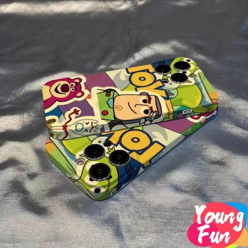 เคสโทรศัพท์มือถือแบบนิ่ม TPU กันกระแทก กันรอยกล้อง ลาย Toy Story สีเขียววาว สําหรับ Vivo Y21E Y20 Y17 Y15A Y16 Y1s Vivo Y22 Y51 2020 Y95 Y19 Y50 V25e Y02 V25 Y35 V20 V25 V23 Pro