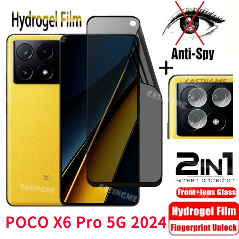 Poco X6 Pro 5G 2024 ฟิล์มไฮโดรเจลนิ่ม ป้องกันหน้าจอ ป้องกันการแอบมอง เพื่อความเป็นส่วนตัว สําหรับ Poco X6Pro PocoX6Pro Redmi K70 X6 Pro 5G ฟิล์มป้องกันกล้องด้านหลัง