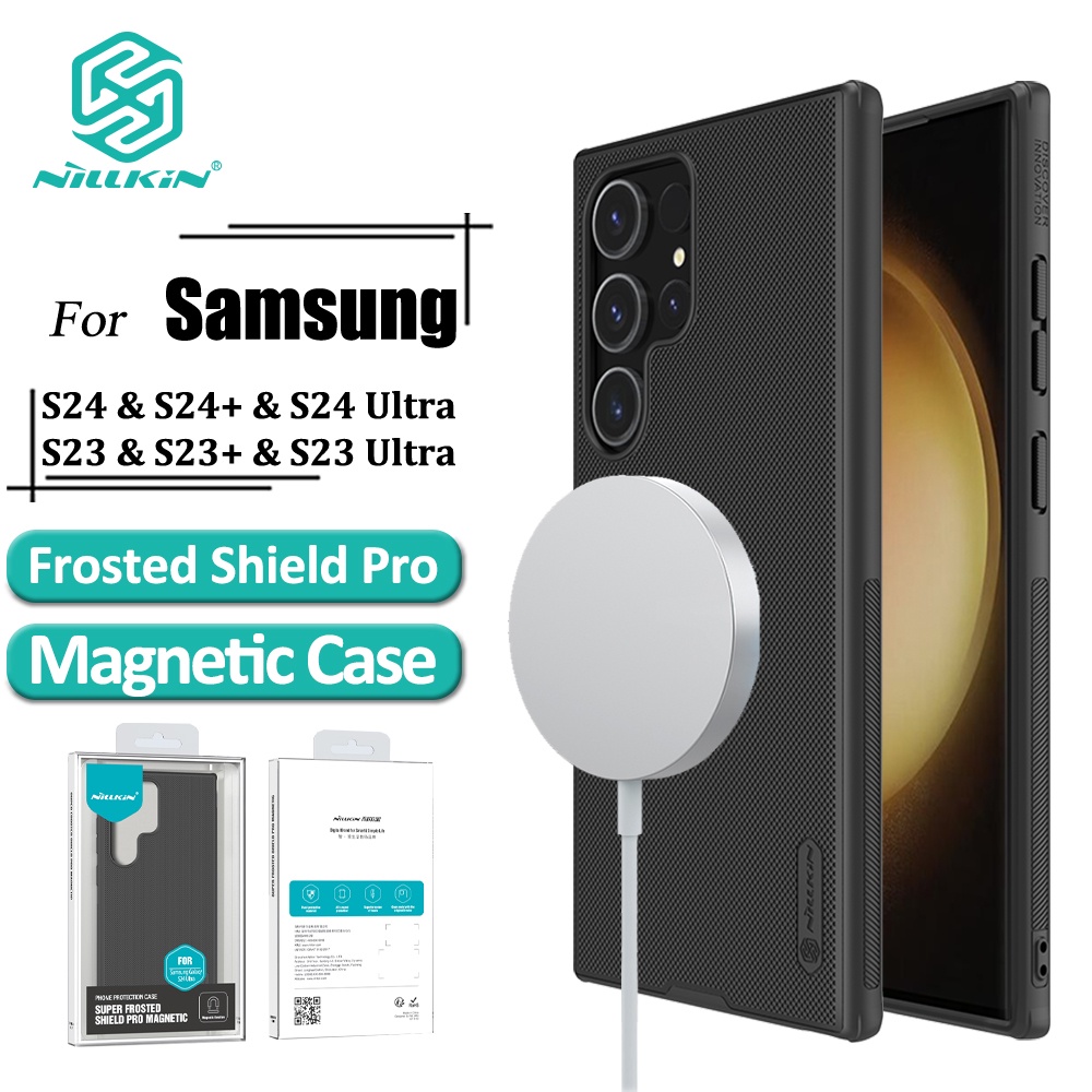 Nillkin Magnetic Shield Pro สําหรับ Samsung Galaxy S25 Ultra S25 FE S24 Ultra S23 Ultra เคสโทรศัพท์ป้องกันลายนิ้วมือกันกระแทกกลับ Cove