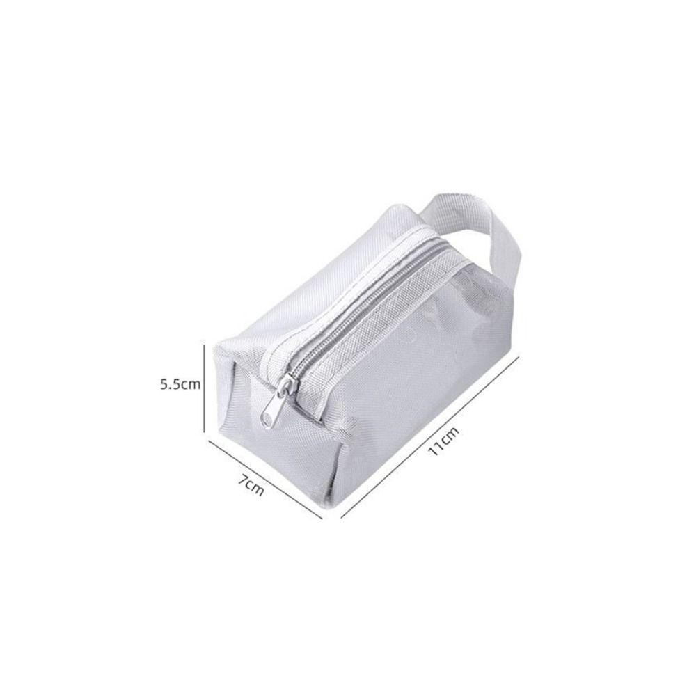 HOBBYIN กระเป๋าใส่เหรียญ ตาข่าย ทรงสี่เหลี่ยม มีซิป ขนาดเล็ก ระบายอากาศ ความจุขนาดใหญ่ แบบพกพา น้ําหนักเบา