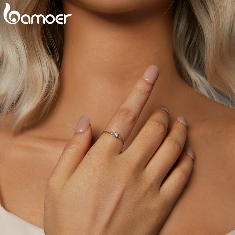 Bamoer แหวนเงินสเตอร์ลิง 925 0.1ct เครื่องประดับแฟชั่น สําหรับผู้หญิง MSR046 ราคา ถูกที่สุด ดีลบีเคเค แกลเลอรีภาพที่ 6