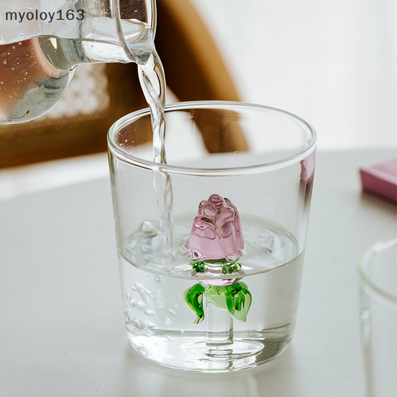 Myoloy แก้วมักใส ลายน่ารัก 3D พร้อมหูจับ ทนความร้อน ของขวัญเทศกาลที่ดีที่สุด TH