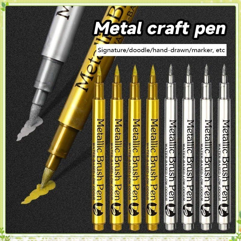 ✨✨youngtime Brush METALLIC MARKER ปากกาสีทองเงินสีถาวร Art MARKER สำหรับ Manga หัตถกรรม Scrapbooking เครื่องเขียนโรงเรียน youngtime✨✨