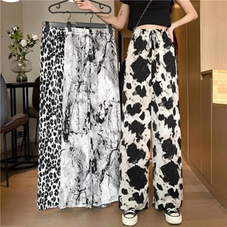 กางเกงขายาว ผู้หญิง แฟชั่น กางเกงมัดย้อม ผ้านิ่ม เย็น สวมใส่…