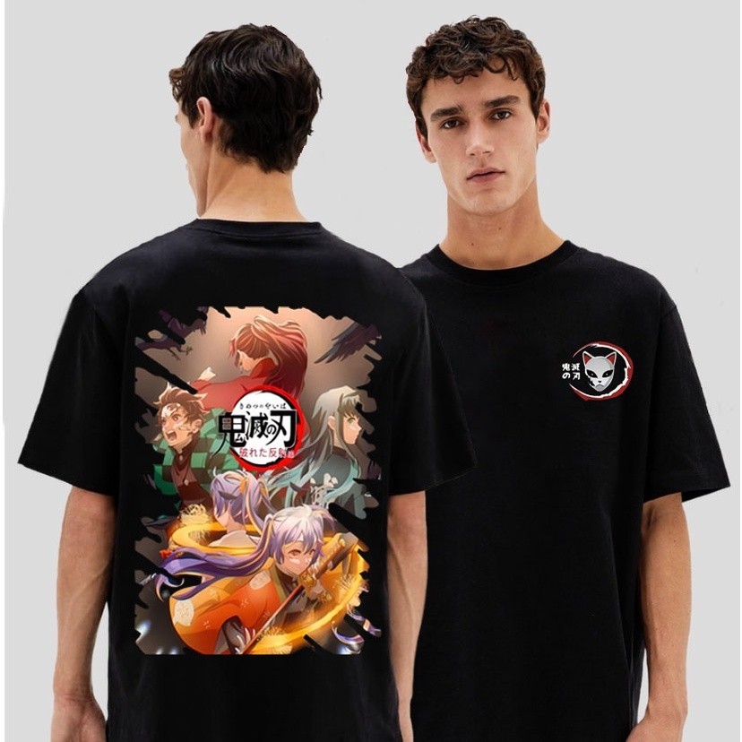 [เสื้อยืด]Demon Slayer Anime T-Shirt Kochou Shinobu Cotton Oversized Crewneck Men's Street Top T-Shirt fashionS-5XL