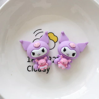 แผ่นกาวเรซิ่น รูปการ์ตูนกระต่าย และลูกสุนัข diy อุปกรณ์เสริม สําหรับตกแต่งรองเท้า