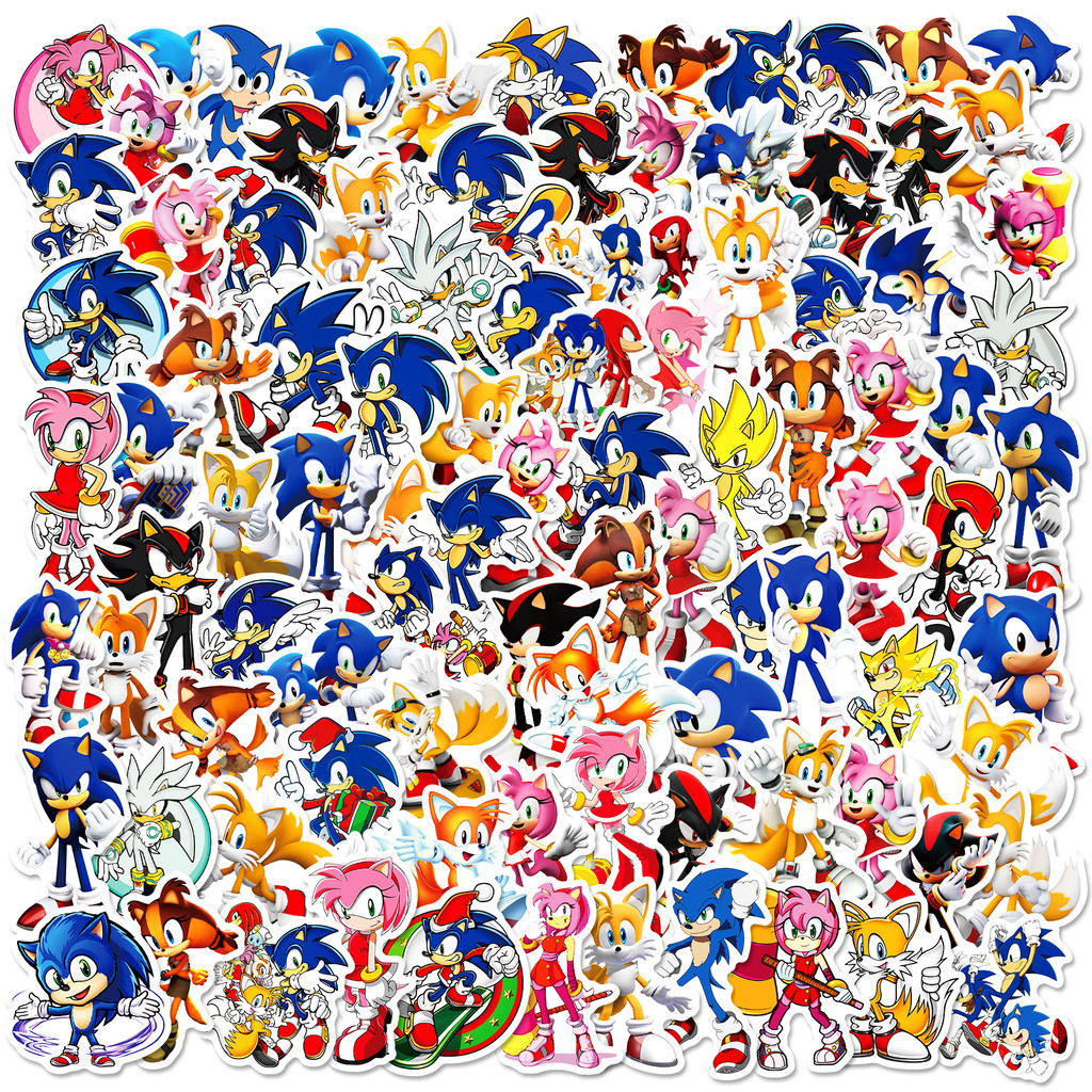 100Pcs/Set ❉ Sonic The Hedgehog Series B Stickers ❉ Sonikku za Hejjihoggu Waterproof DIY Fashion Decals Doodle Stickers
