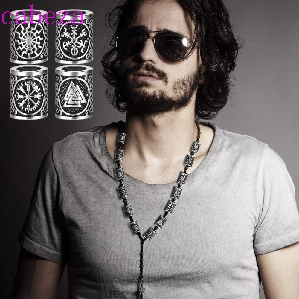 Cabeza 6 ชิ้น/เซ็ตไวกิ้ง Runes ลูกปัด, Charms DIY ผม Braid Beard, ไวกิ้งเครื่องประดับทํา Odal Futhar